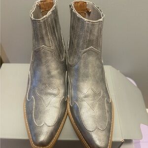 Forever 21 Silver Ankle Boots